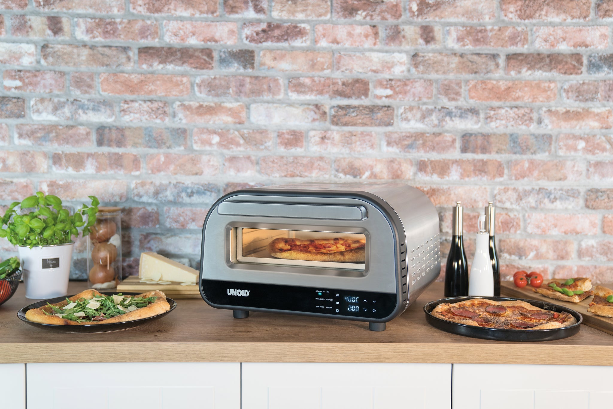Pizzaofen mit digitalem Touch-Control-Display