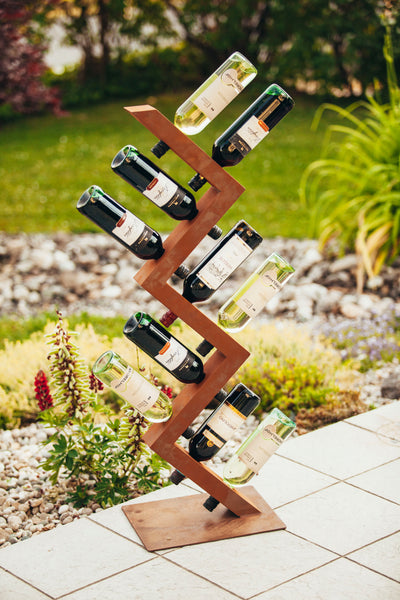Edelrost Weinregal Stufe, Höhe 104cm