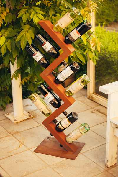 Edelrost Weinregal Stufe, Höhe 104cm
