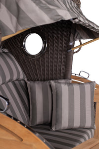 Strandkorb Schillig 2,5-Sitzer grau gestreift inkl. Getränkekühler gratis