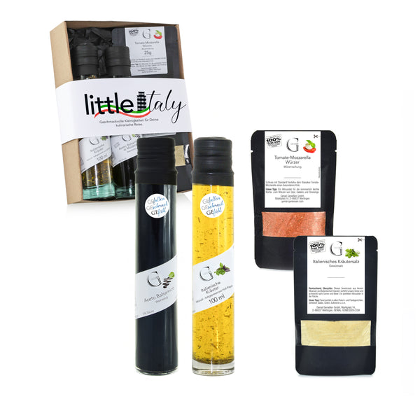 Feinkost-Geschenkset mit Banderole little Italy 