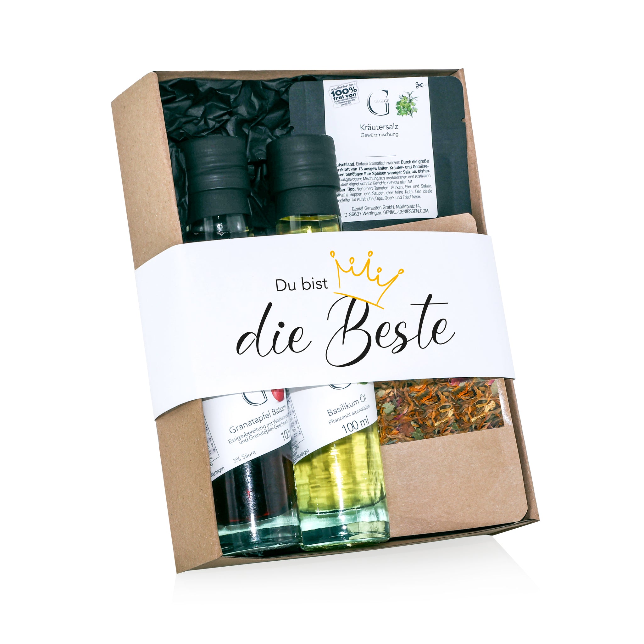 Feinkost-Geschenkset mit Banderole "Du bist die Beste"