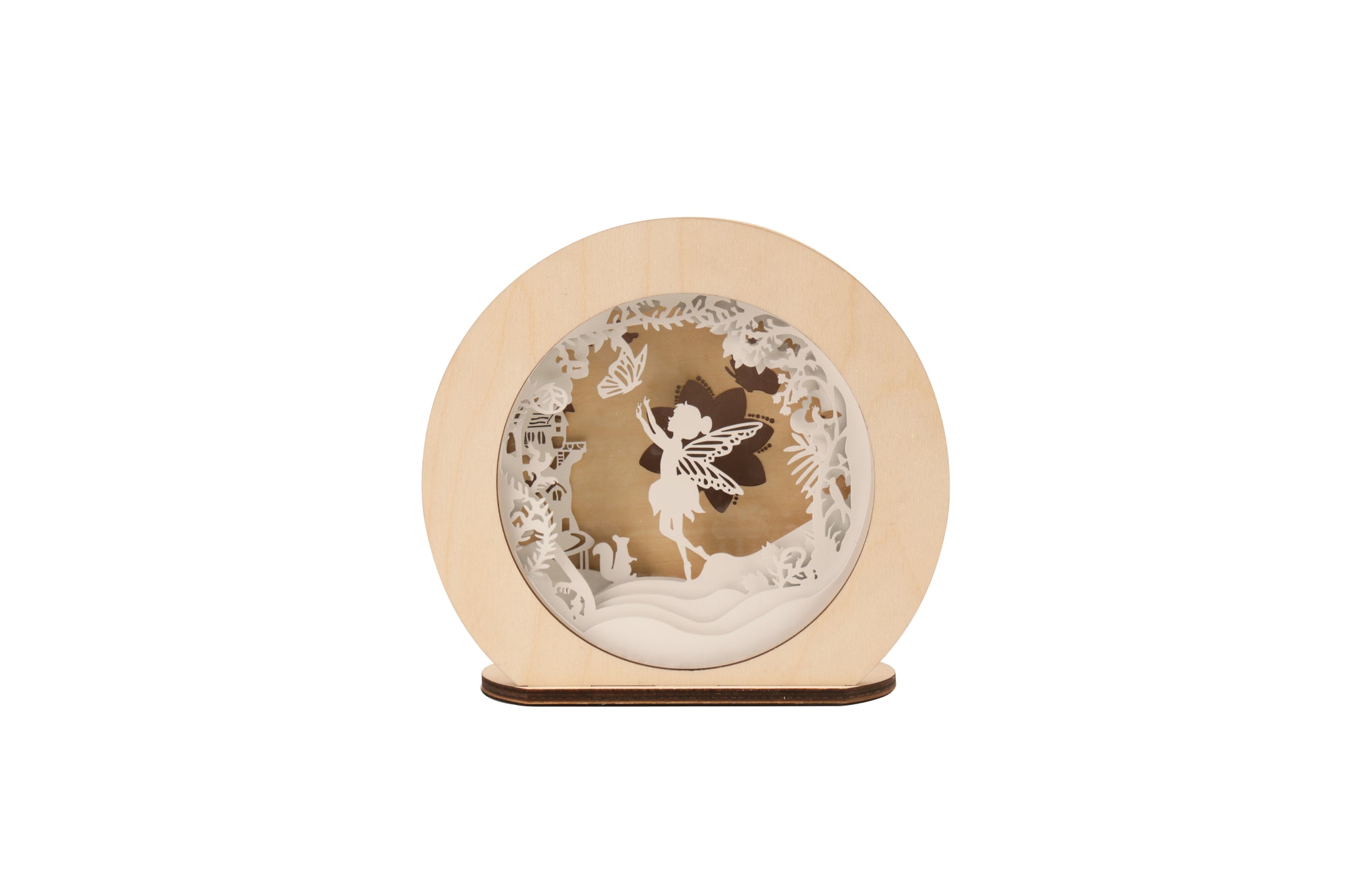 Magic Light 3D Holz-Nachtlampe Fee