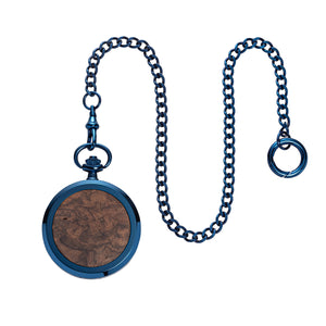 Taschenuhr aus blauem Edelstahl 