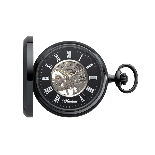 Taschenuhr aus schwarzem Edelstahl