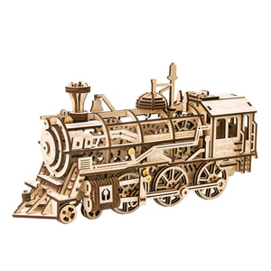 3D-Holzpuzzle, Mechanische Dampf Express Eisenbahn