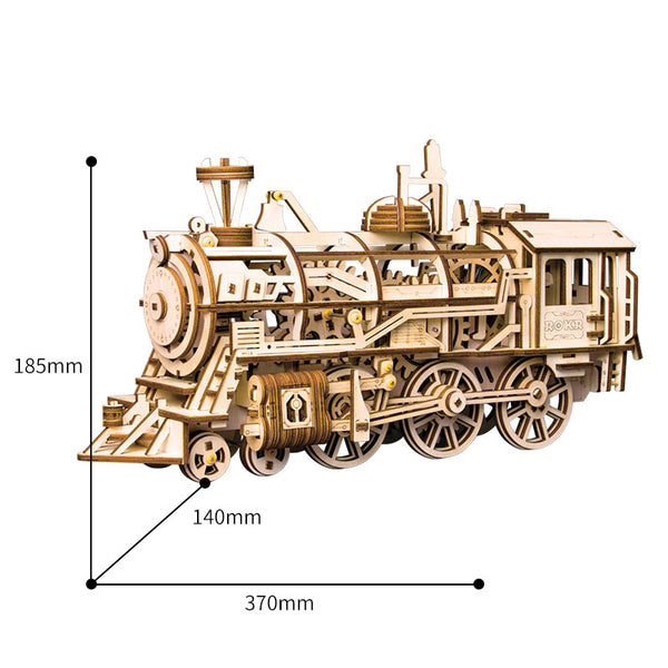 3D-Holzpuzzle, Mechanische Dampf Express Eisenbahn