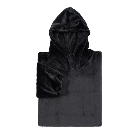 Hoodie mit Kapuze aus weichem Mikrofaser-Plüsch, gefaltet mit sichtbarem Ärmel; Universalgröße für gemütlichen Sitz.
