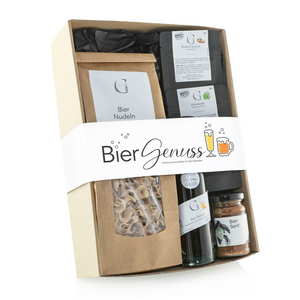 Geschenk-Set Biergenuss: Verschiedene Feinkostprodukte