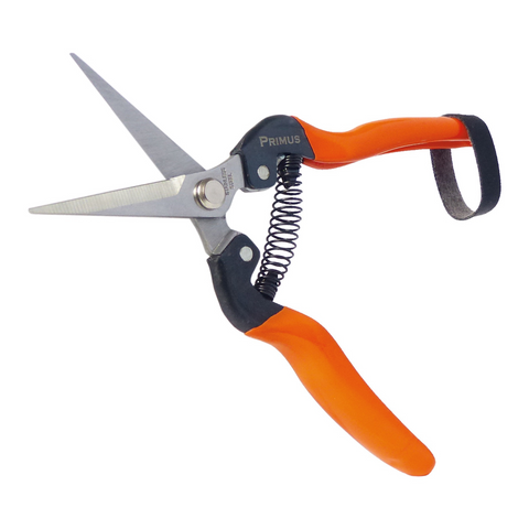 Die Wunderschere – Garten-Schere mit orangefarbenem Griff, Federmechanismus und spitzen Edelstahlklingen ist handlich sowie universell einsetzbar.