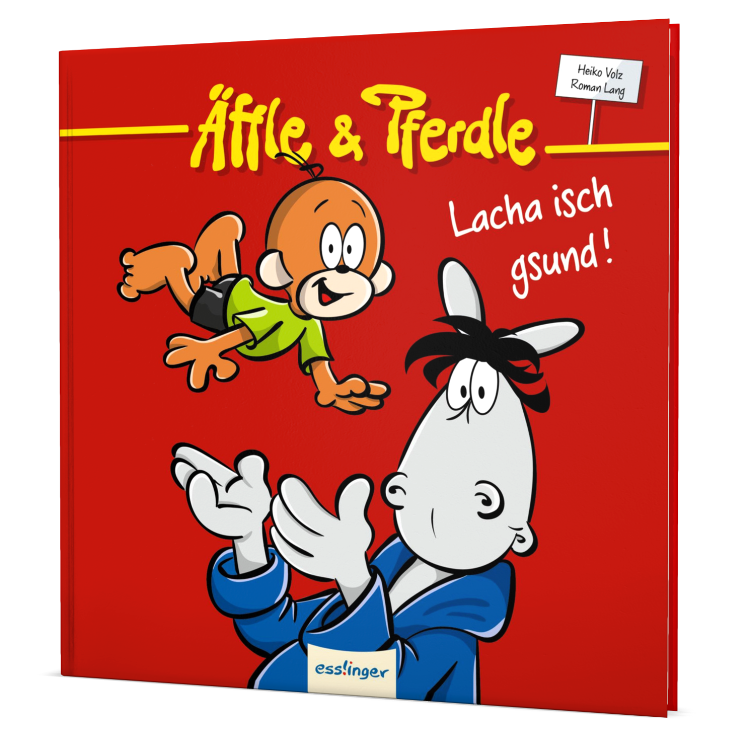 Das rote Buch „Äffle & Pferdle – Lacha isch gsund!“ zeigt den Kult-Cartoon-Affen und das Pferd auf dem Cover und ist vollgepackt mit lustigen schwäbischen Sprüchen.
