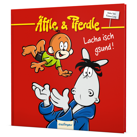 Das rote Buch „Äffle & Pferdle – Lacha isch gsund!“ zeigt den Kult-Cartoon-Affen und das Pferd auf dem Cover und ist vollgepackt mit lustigen schwäbischen Sprüchen.