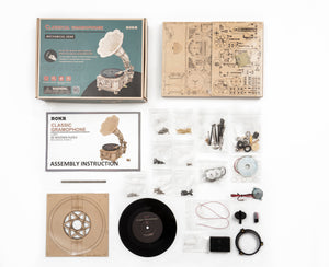 3D-Holzpuzzle, Retro Grammophon