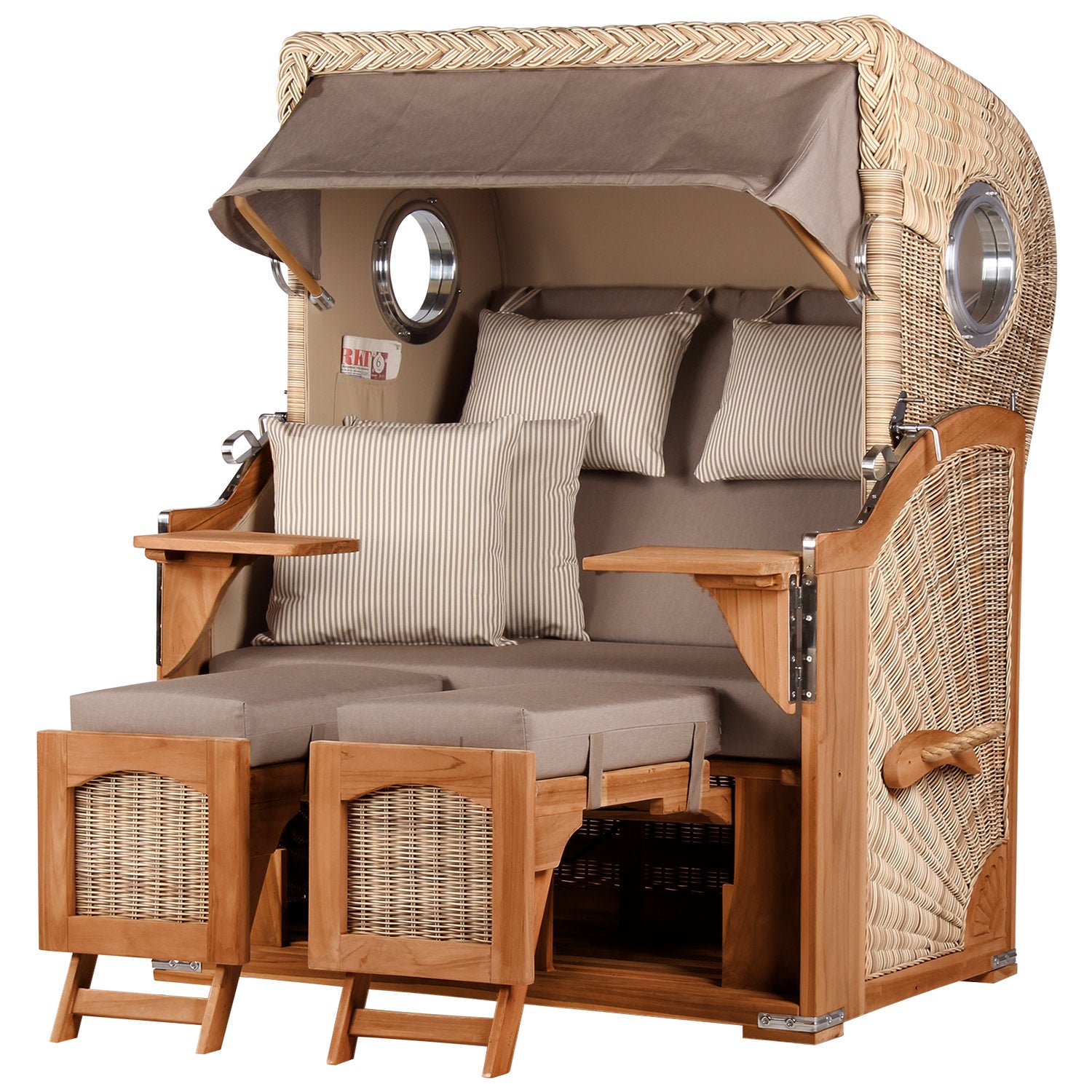 Strandkorb DÜNE Design taupe-creme